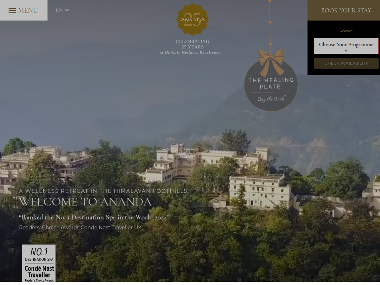Ananda in the Himalayas website