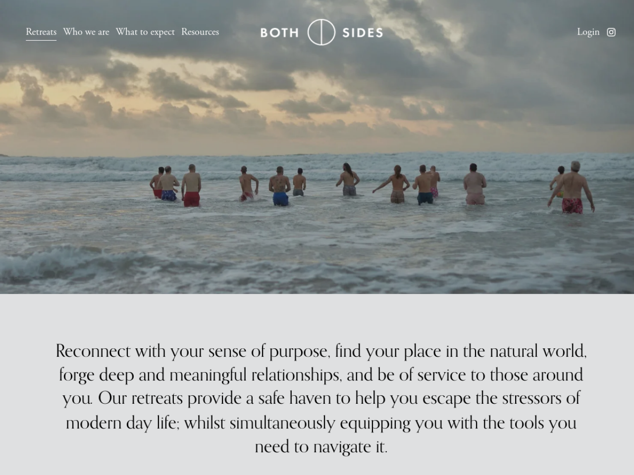 Both Sides Retreats website
