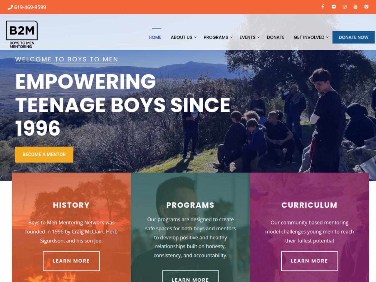 Boys to Men Mentoring Network website