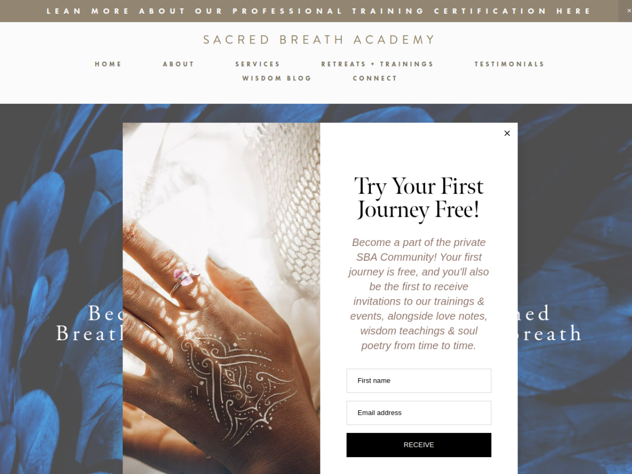 Sacred Breath Academy (Sacred Masculine Bali) website