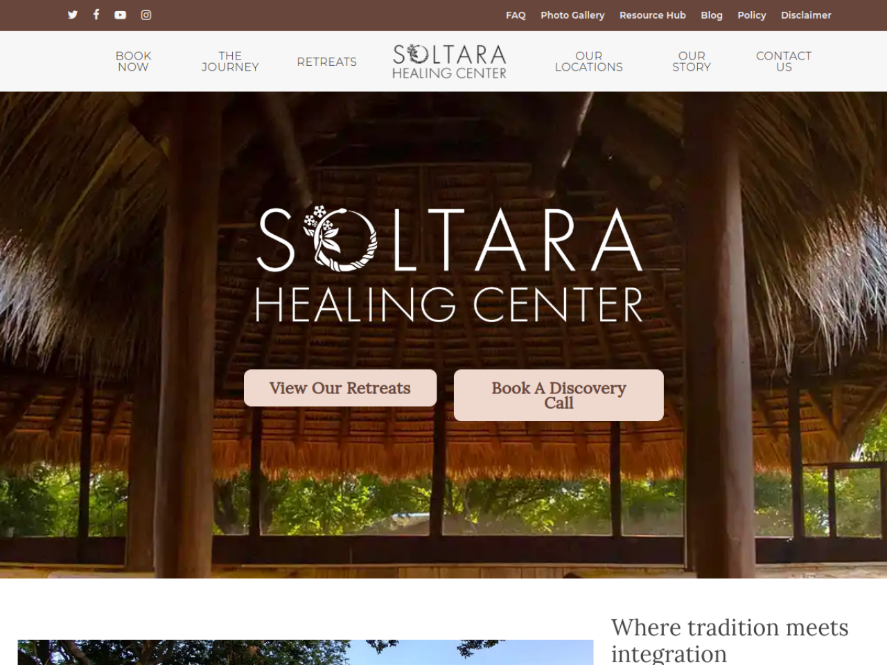 Soltara Healing Center website