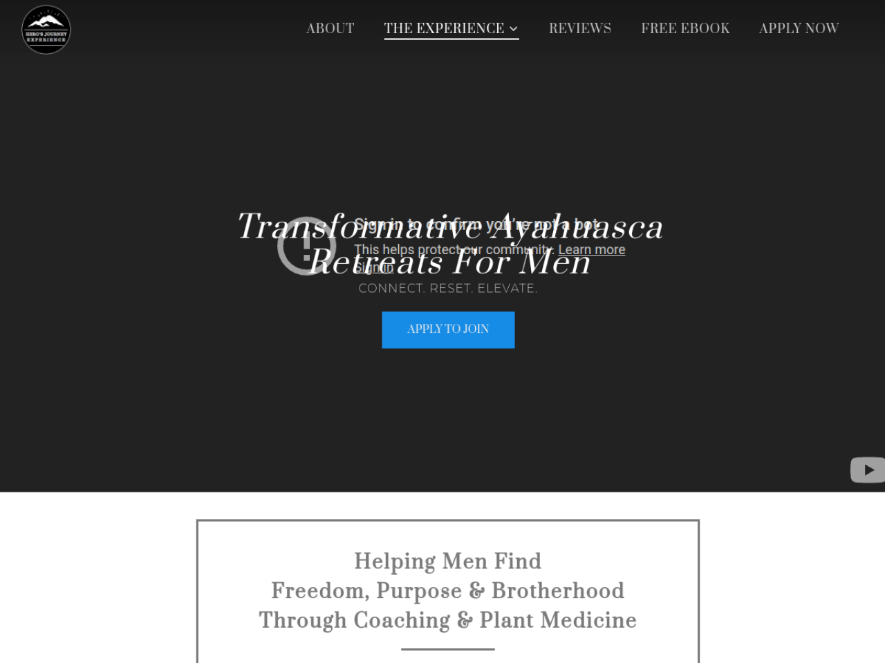 The Hero's Journey Experience website