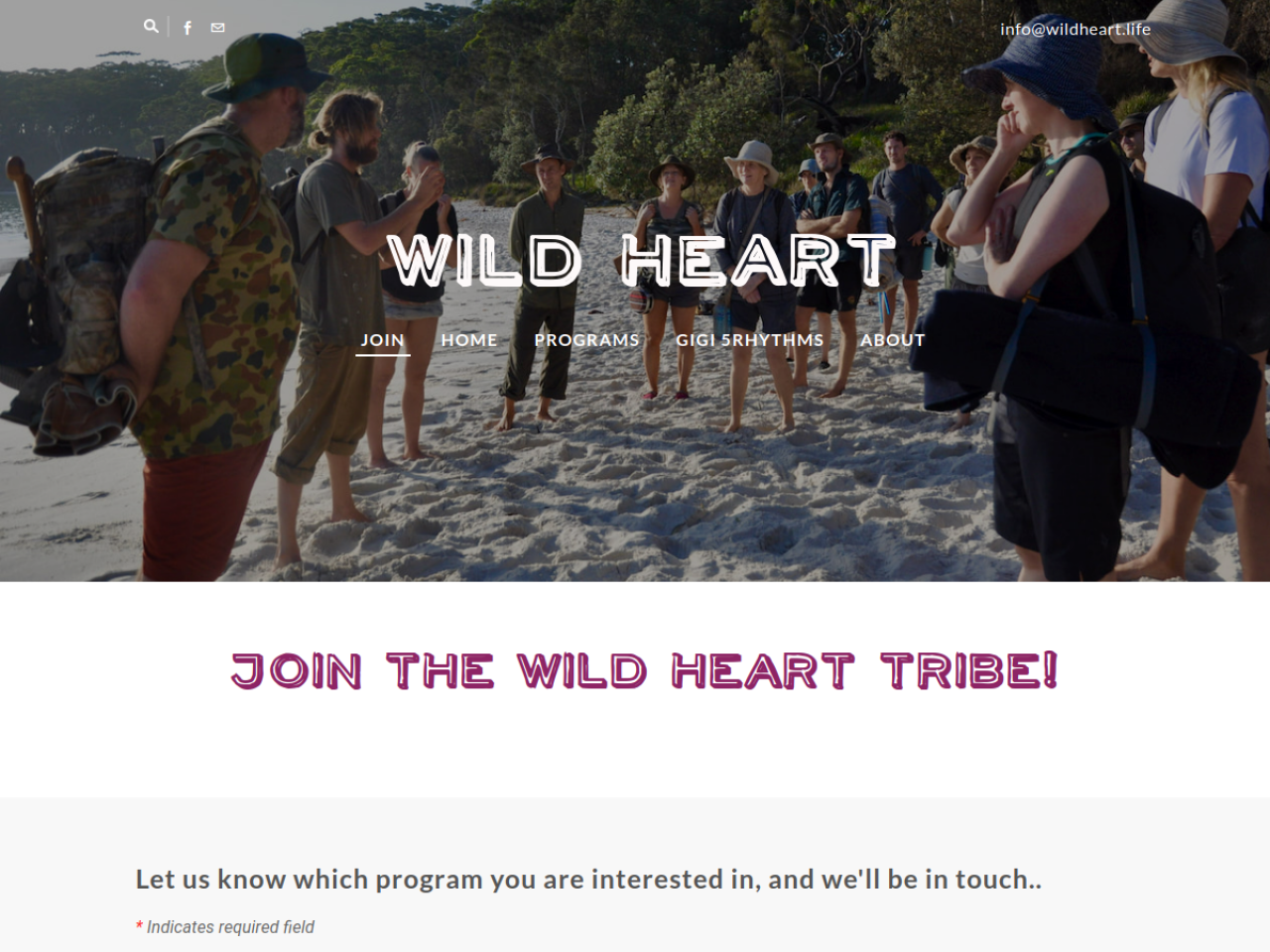 Wild Heart (ManCraft Retreat) website
